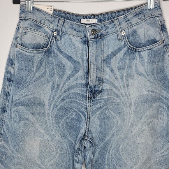 NWT Forever 21 90's Fit Jeans Size 29 Pinch Waist Loose Fit Relaxed Leg Retro - Picture 4 of 10